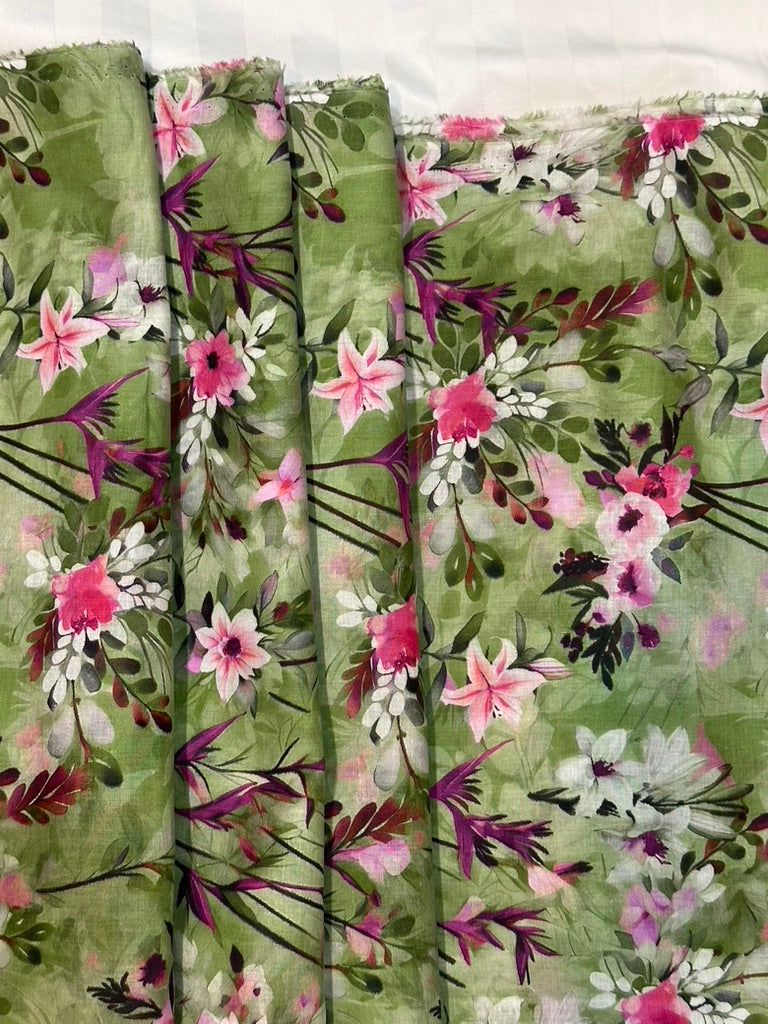 Sage Blossom – Printed Cotton Lawn 2 Piece