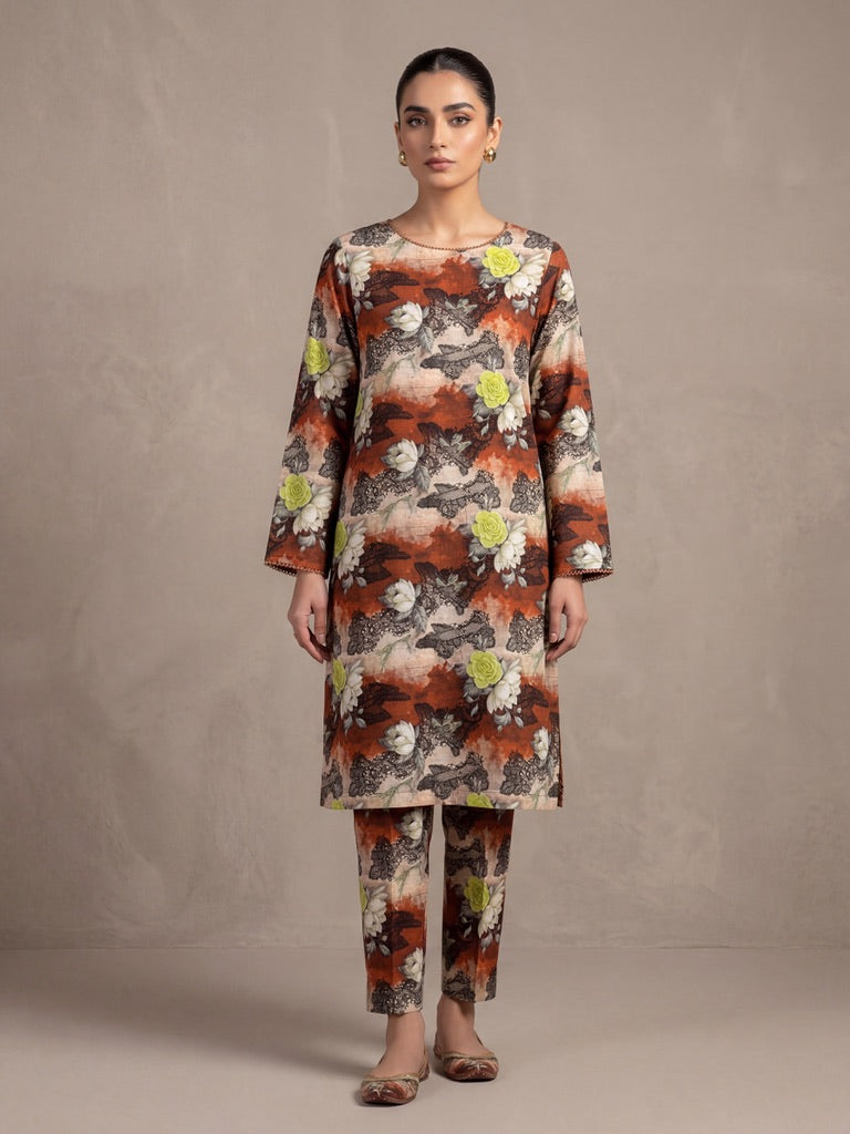 Crimson Ocean Rose – Printed Cotton Lawn 2 Piece