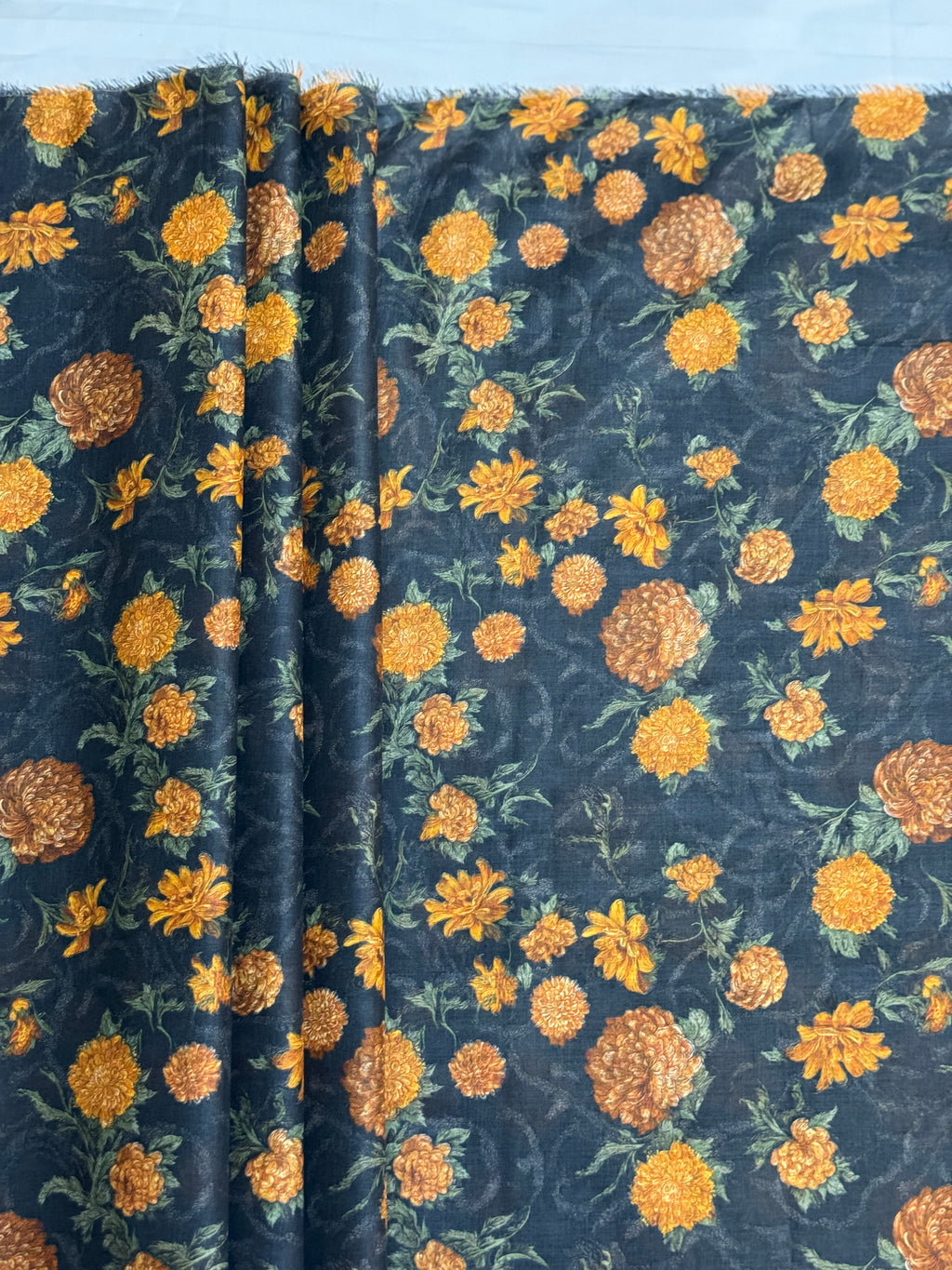 black orange floral – Printed Cotton Lawn 2 Piece