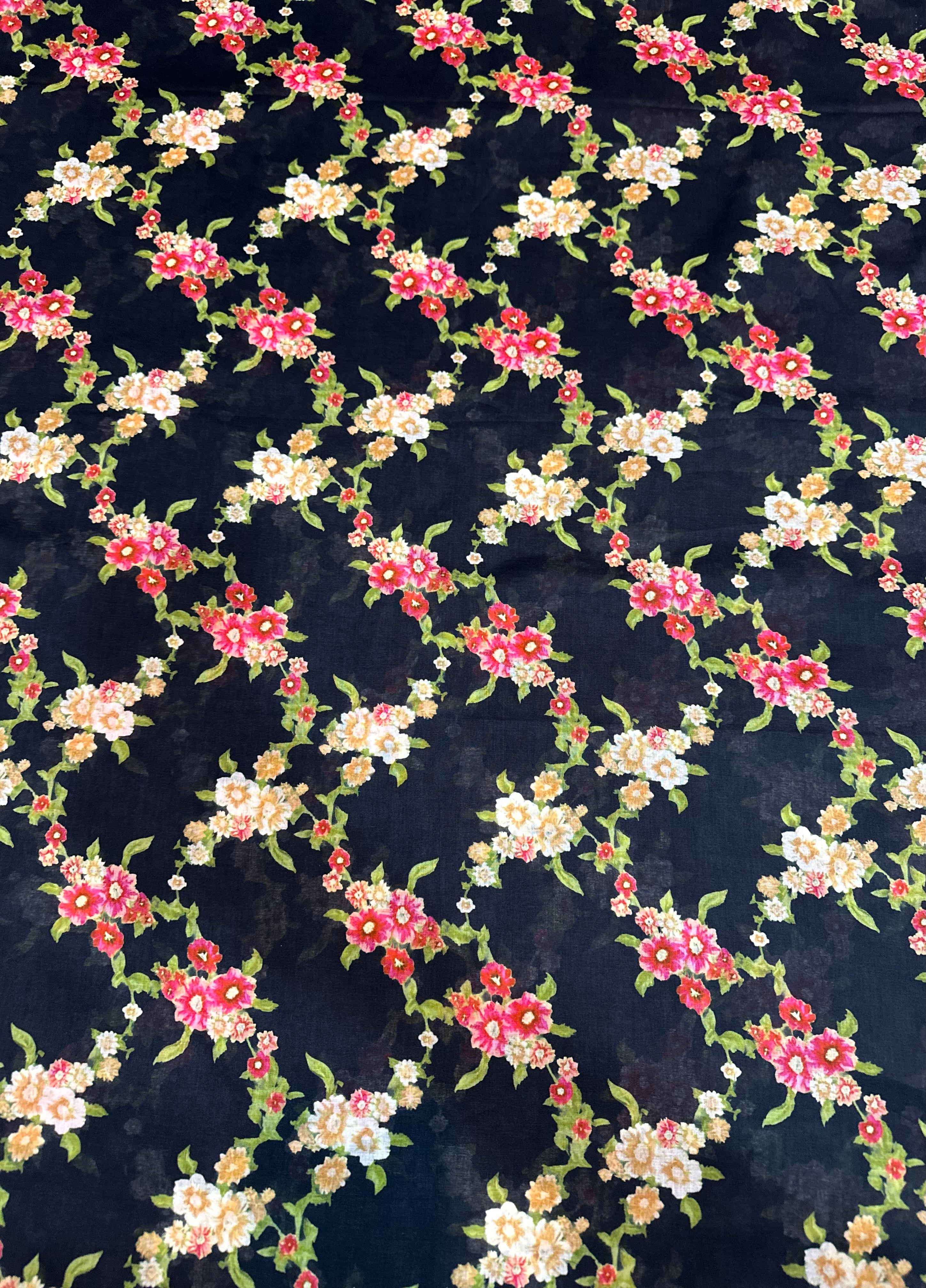Black Blossom – Printed Cotton Lawn 2 Piece