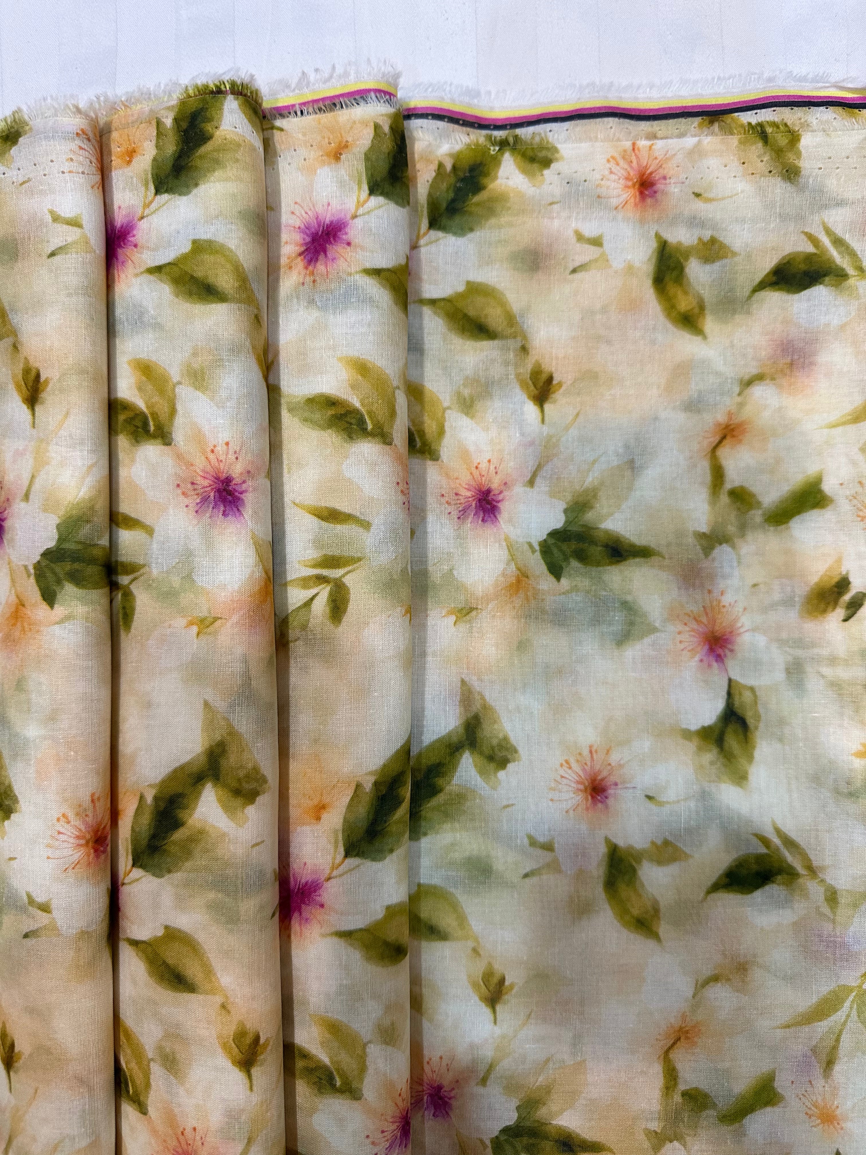Beige Floral – Printed Cotton Lawn 2 Piece