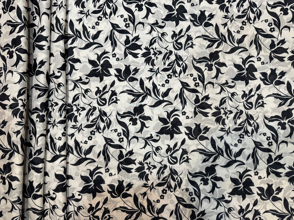 White and black – Printed Cotton Lawn 2 Piece