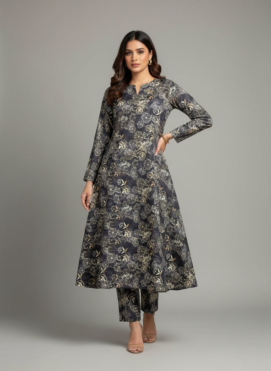 Midnight Whisper – Printed Cotton Lawn 2 Piece