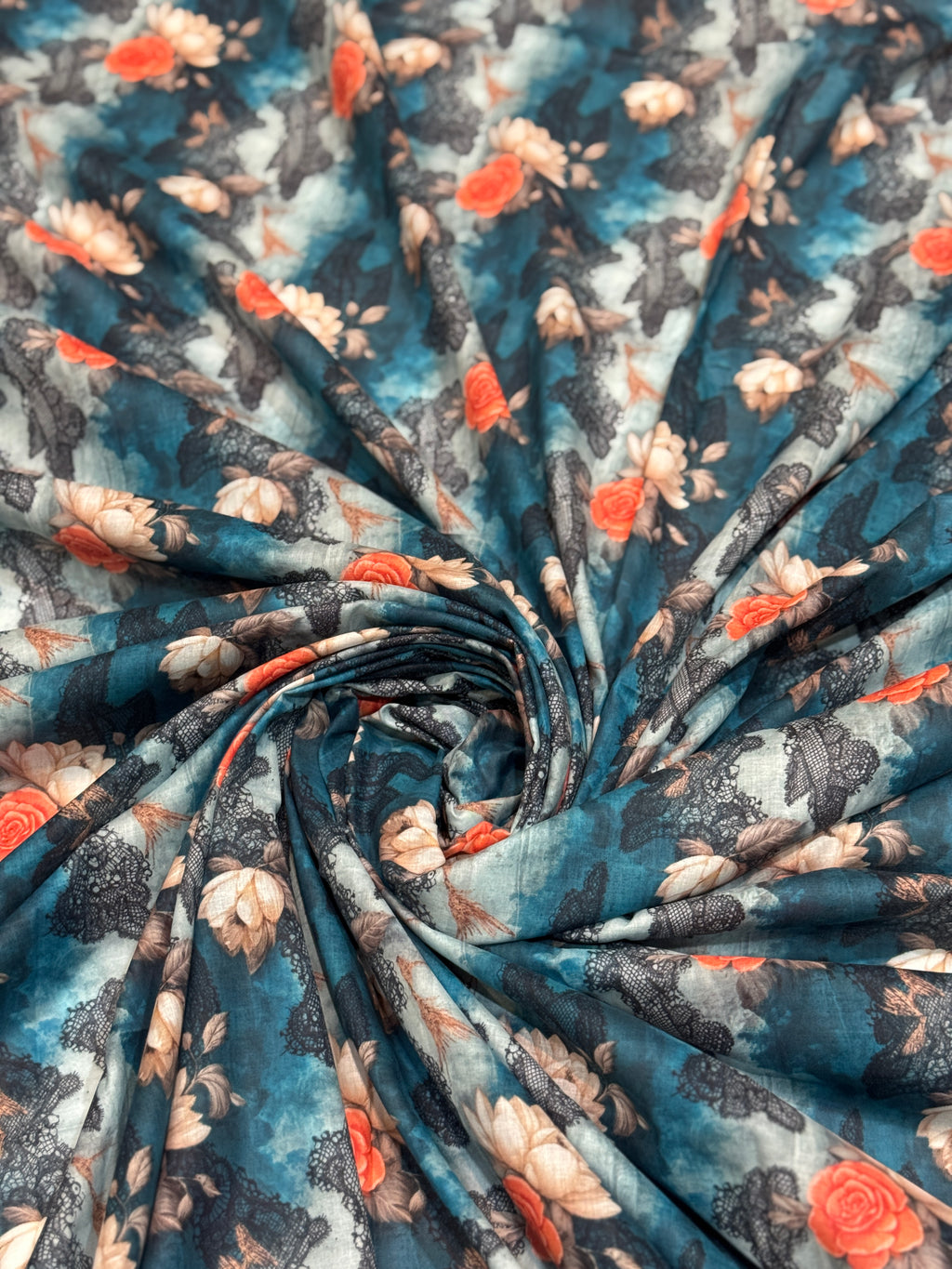 Ocean Rose – Printed Cotton Lawn 2 Piece