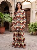Crimson Ocean Rose – Printed Cotton Lawn 2 Piece