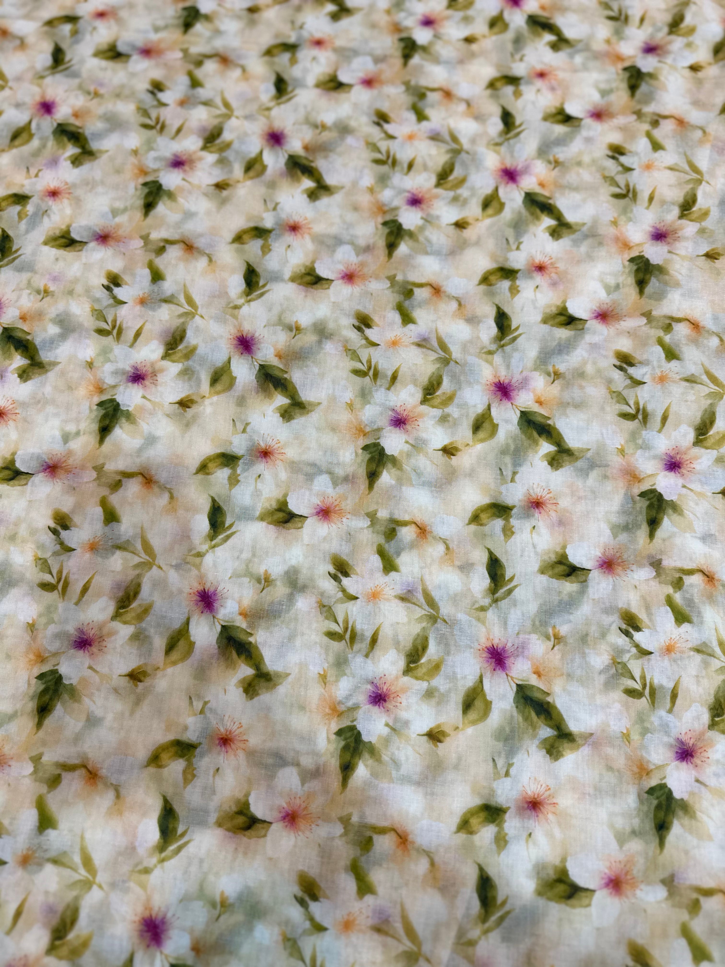Beige Floral – Printed Cotton Lawn 2 Piece