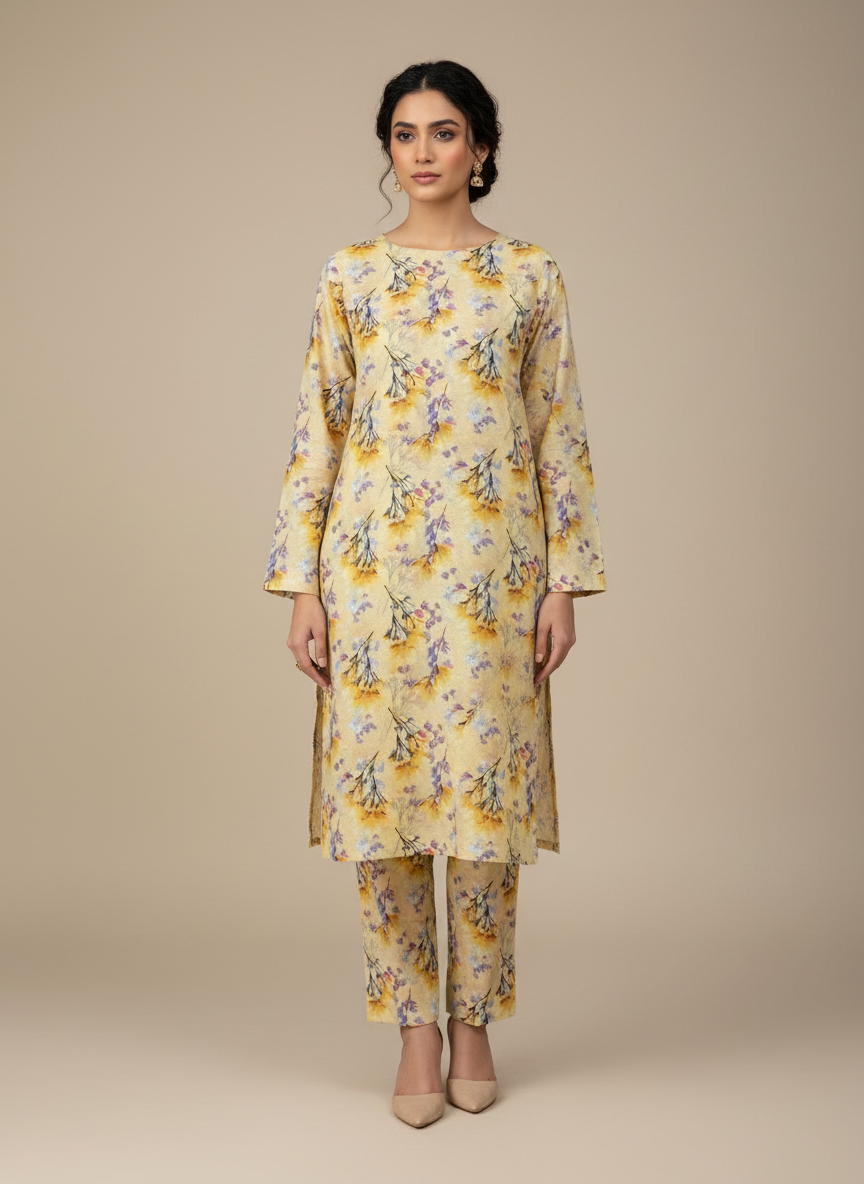 Lavender Sunshine – Printed Cotton Lawn 2 Piece