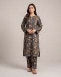 black orange floral – Printed Cotton Lawn 2 Piece