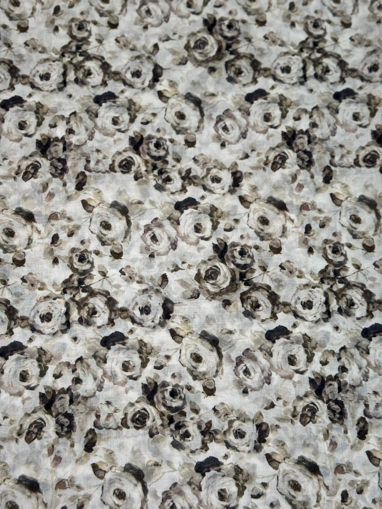 Monochrome Floral Print – Printed Cotton Lawn 2 Piece