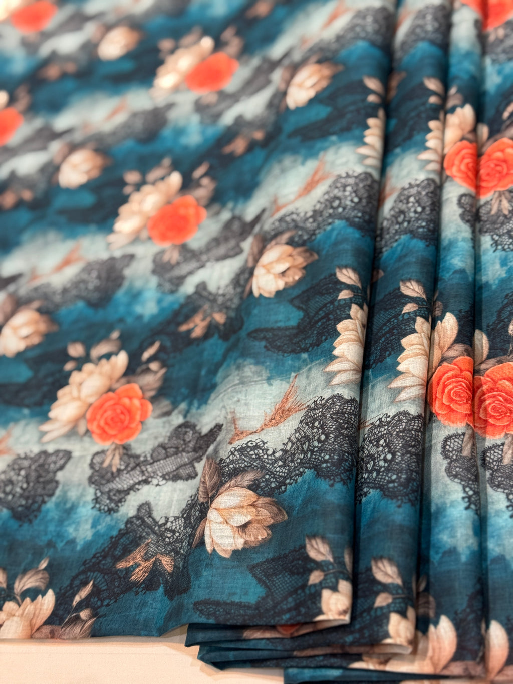 Ocean Rose – Printed Cotton Lawn 2 Piece