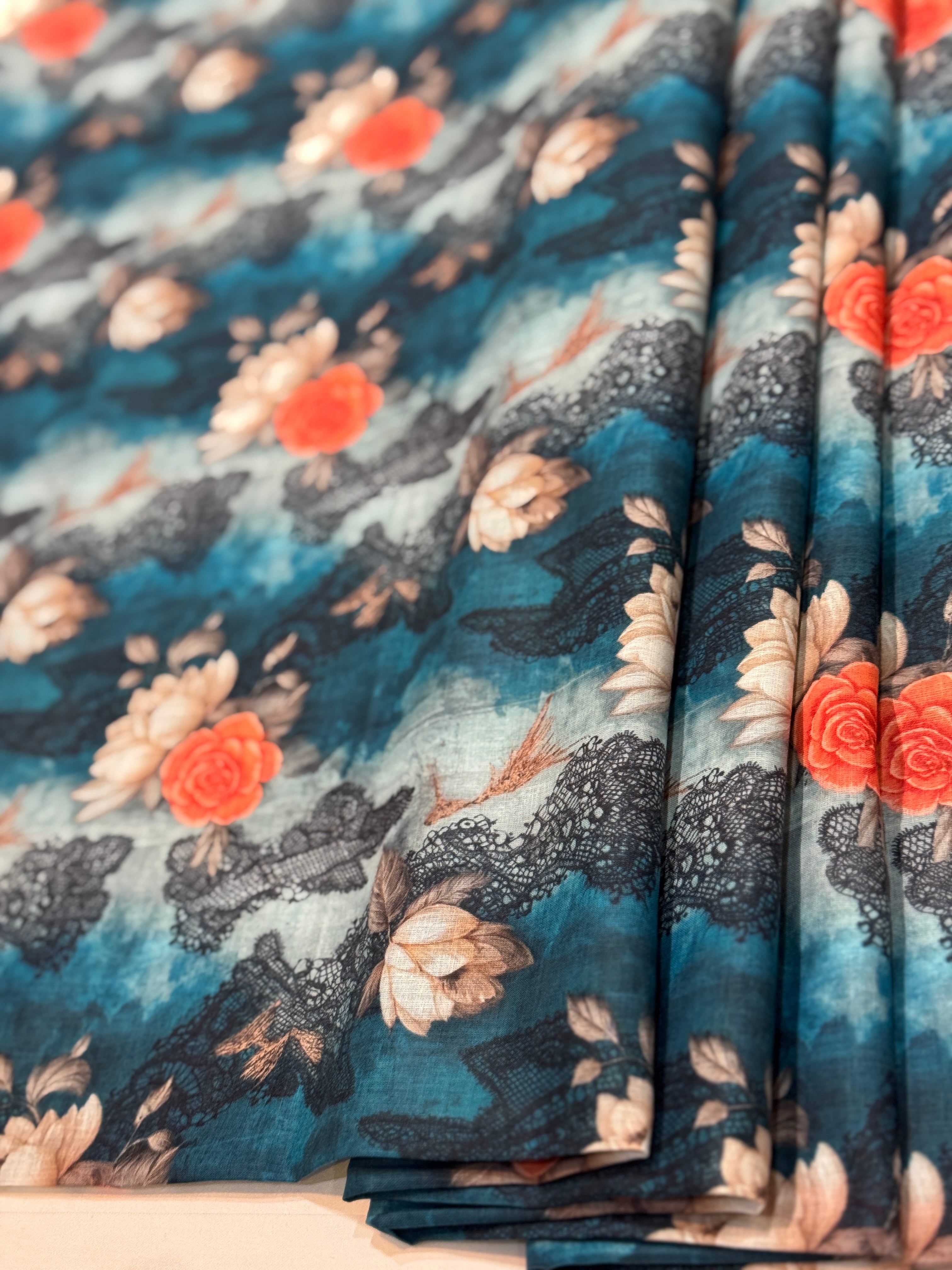 Ocean Rose – Printed Cotton Lawn 2 Piece