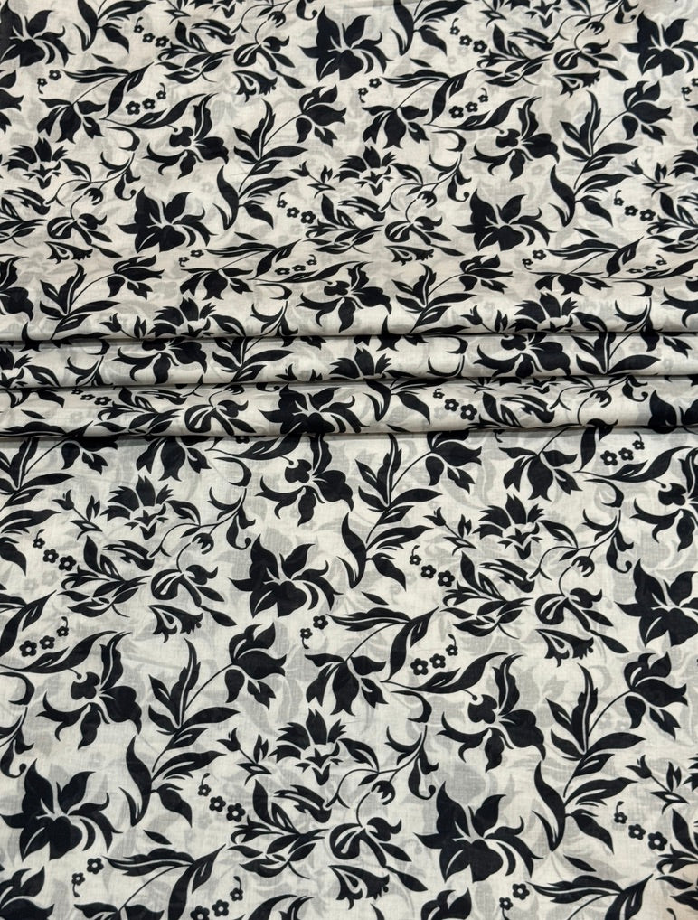 White and black – Printed Cotton Lawn 2 Piece